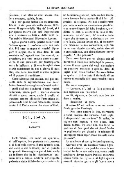 La buona settimana foglio periodico religioso popolare