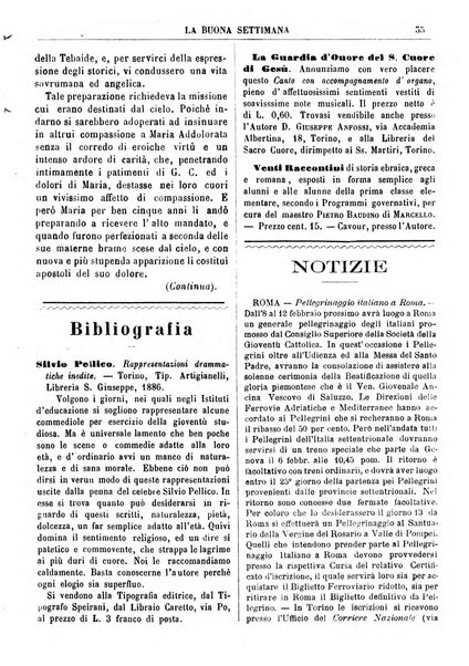 La buona settimana foglio periodico religioso popolare