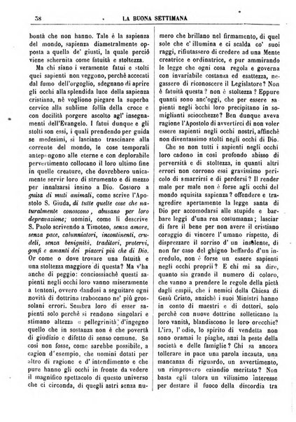 La buona settimana foglio periodico religioso popolare