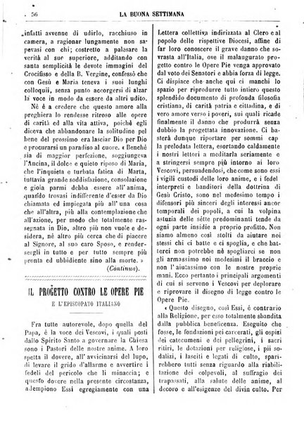 La buona settimana foglio periodico religioso popolare