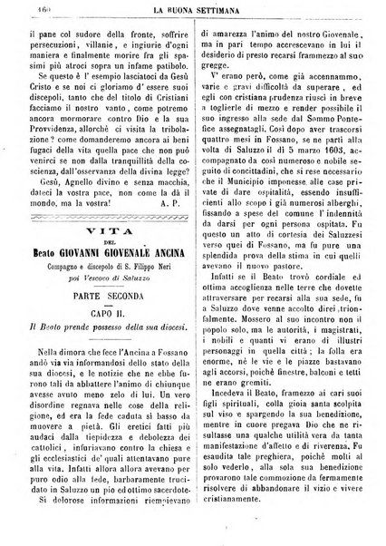 La buona settimana foglio periodico religioso popolare