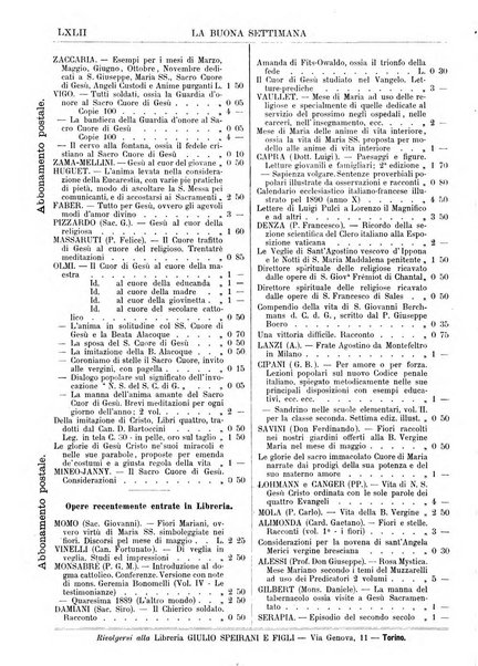 La buona settimana foglio periodico religioso popolare