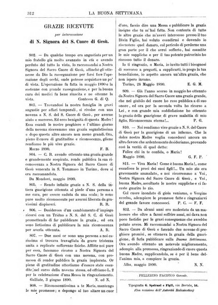 La buona settimana foglio periodico religioso popolare