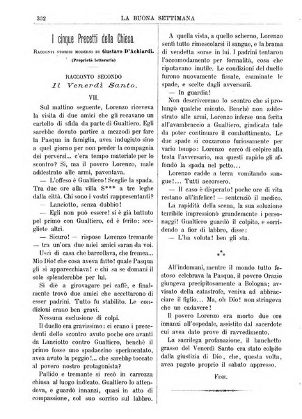 La buona settimana foglio periodico religioso popolare