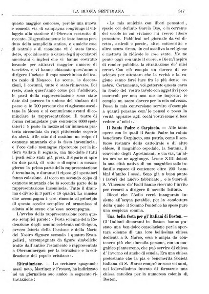 La buona settimana foglio periodico religioso popolare