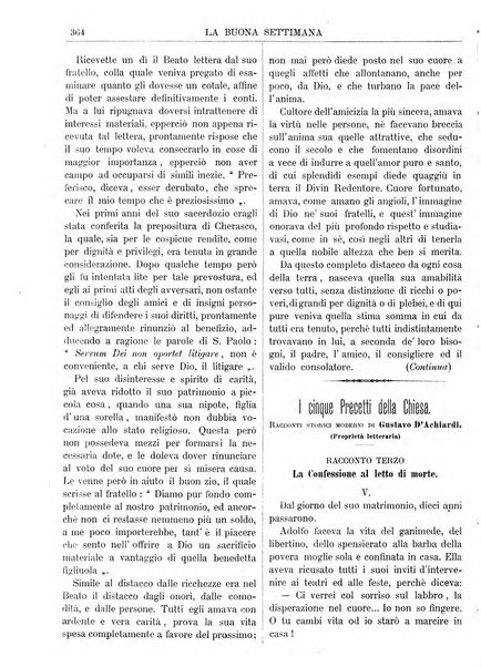 La buona settimana foglio periodico religioso popolare