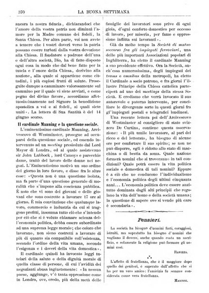 La buona settimana foglio periodico religioso popolare