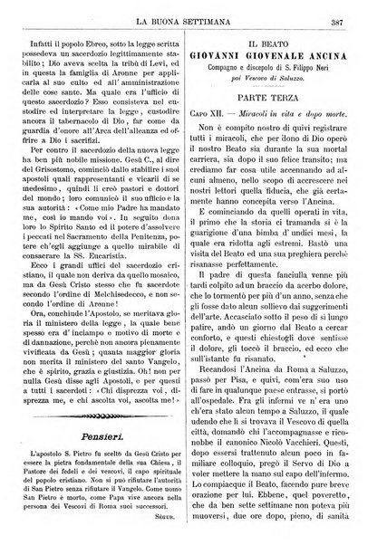 La buona settimana foglio periodico religioso popolare