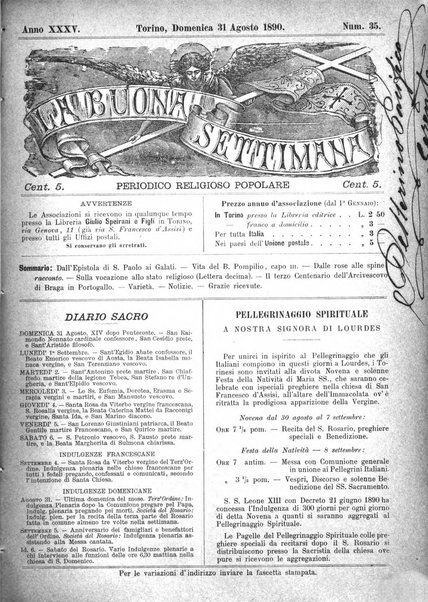 La buona settimana foglio periodico religioso popolare