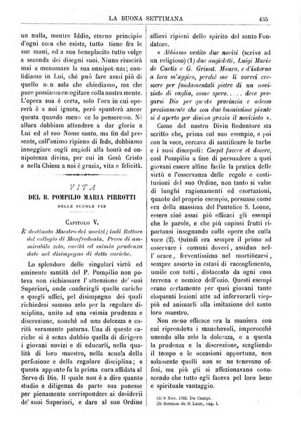 La buona settimana foglio periodico religioso popolare