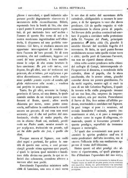 La buona settimana foglio periodico religioso popolare