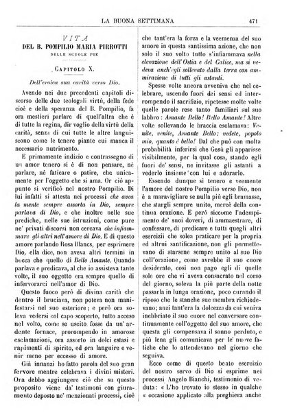 La buona settimana foglio periodico religioso popolare