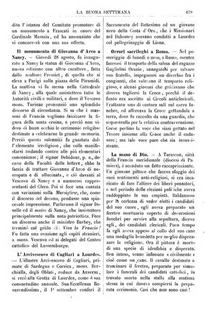 La buona settimana foglio periodico religioso popolare