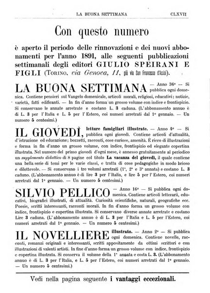 La buona settimana foglio periodico religioso popolare