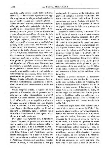 La buona settimana foglio periodico religioso popolare