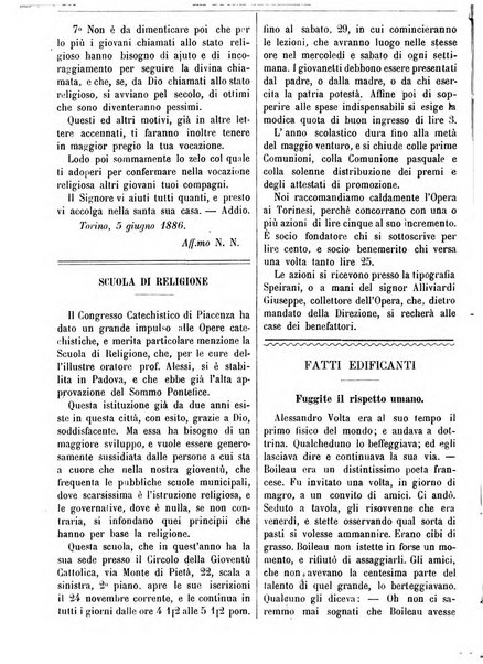 La buona settimana foglio periodico religioso popolare