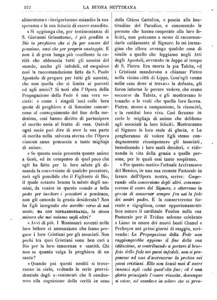 La buona settimana foglio periodico religioso popolare