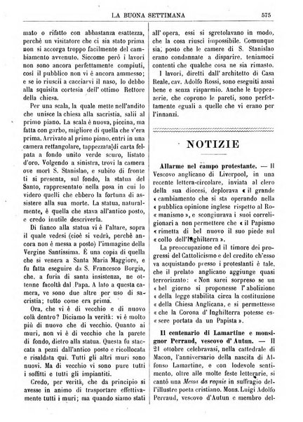 La buona settimana foglio periodico religioso popolare