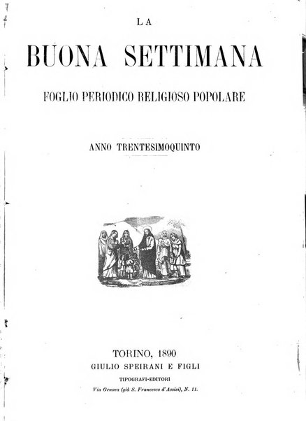 La buona settimana foglio periodico religioso popolare