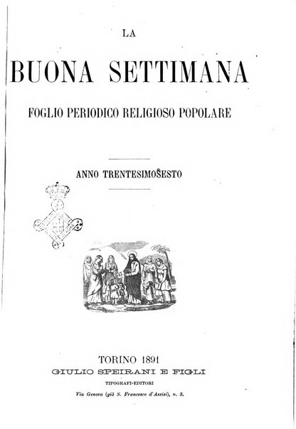 La buona settimana foglio periodico religioso popolare