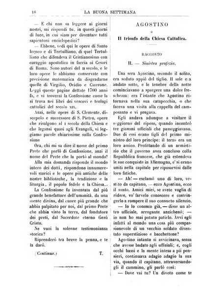 La buona settimana foglio periodico religioso popolare