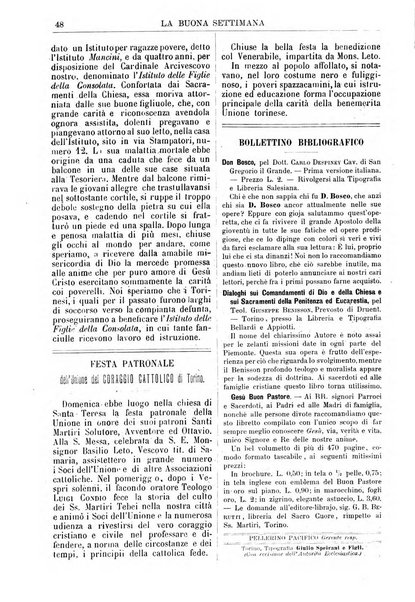 La buona settimana foglio periodico religioso popolare