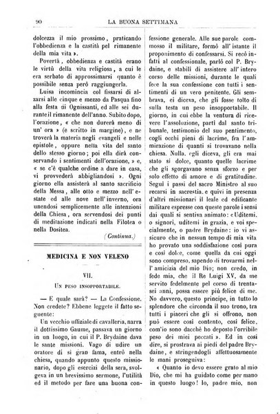 La buona settimana foglio periodico religioso popolare