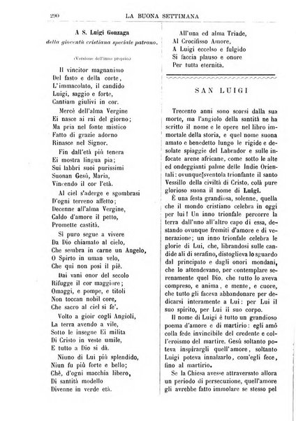 La buona settimana foglio periodico religioso popolare