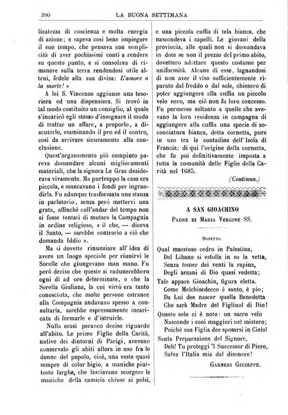 La buona settimana foglio periodico religioso popolare