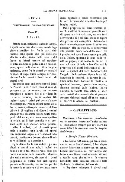 La buona settimana foglio periodico religioso popolare