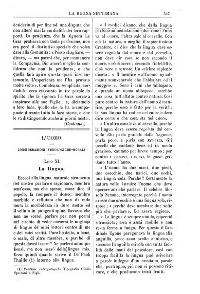 La buona settimana foglio periodico religioso popolare