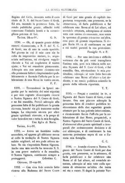 La buona settimana foglio periodico religioso popolare