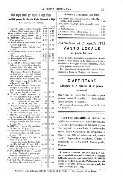 La buona settimana foglio periodico religioso popolare