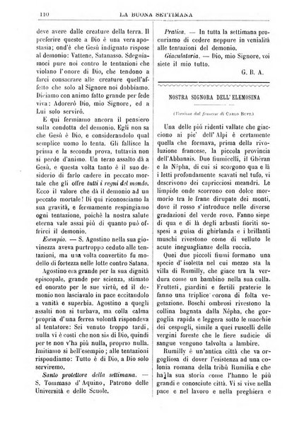 La buona settimana foglio periodico religioso popolare