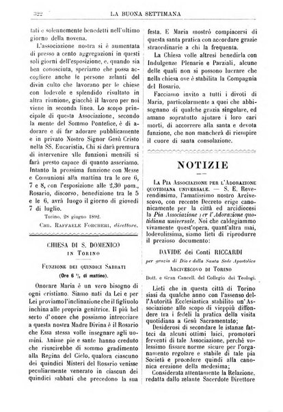 La buona settimana foglio periodico religioso popolare