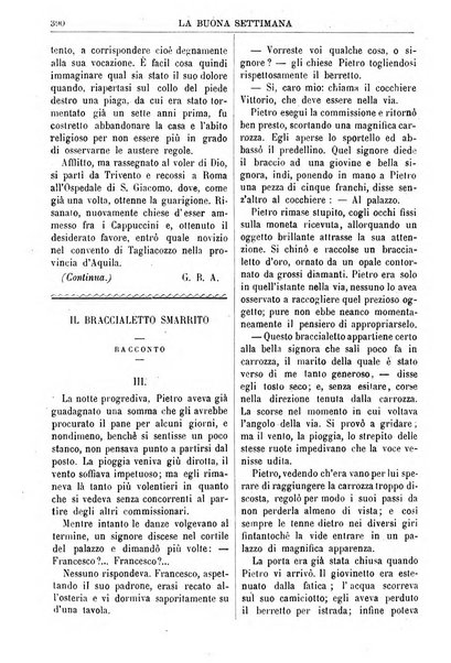 La buona settimana foglio periodico religioso popolare