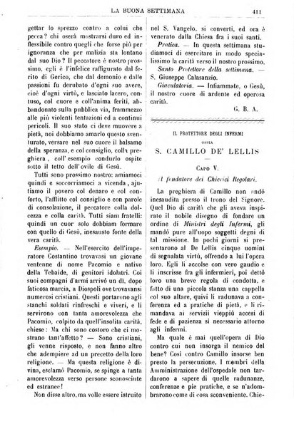 La buona settimana foglio periodico religioso popolare