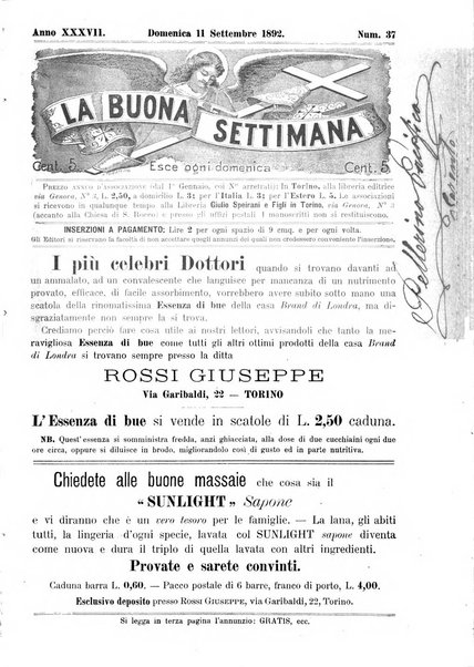 La buona settimana foglio periodico religioso popolare