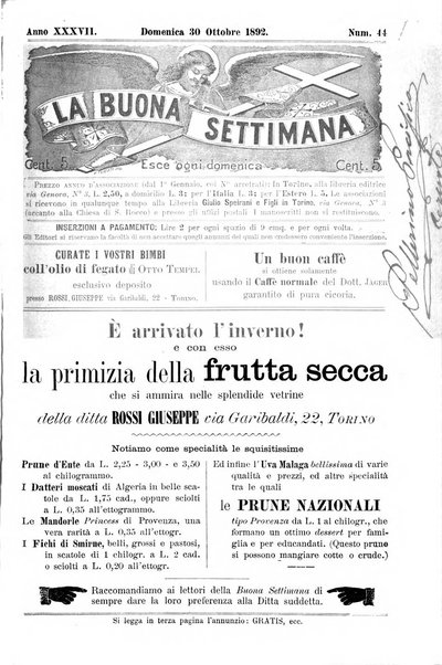 La buona settimana foglio periodico religioso popolare