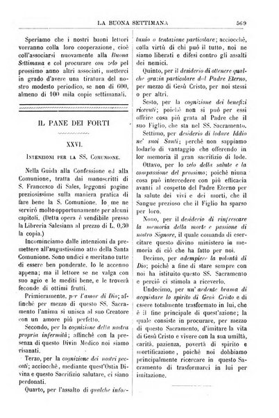 La buona settimana foglio periodico religioso popolare