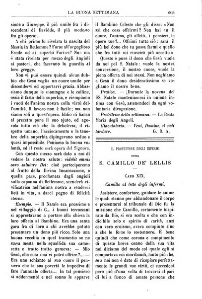 La buona settimana foglio periodico religioso popolare