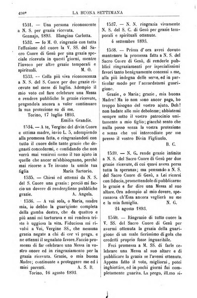 La buona settimana foglio periodico religioso popolare