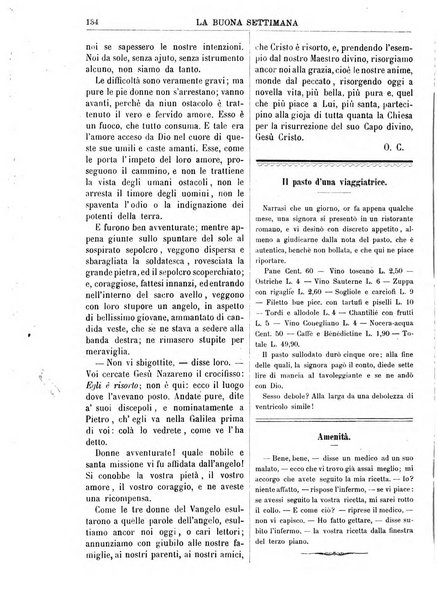 La buona settimana foglio periodico religioso popolare