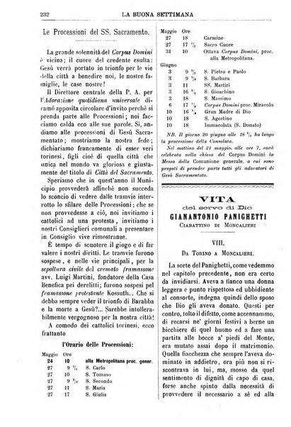 La buona settimana foglio periodico religioso popolare