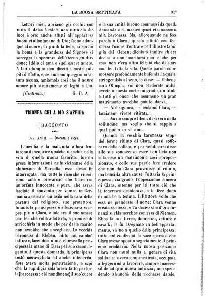 La buona settimana foglio periodico religioso popolare