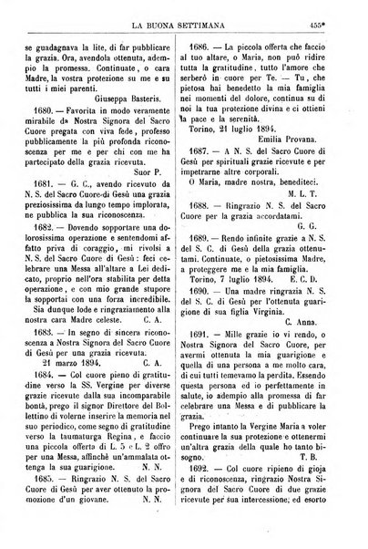 La buona settimana foglio periodico religioso popolare