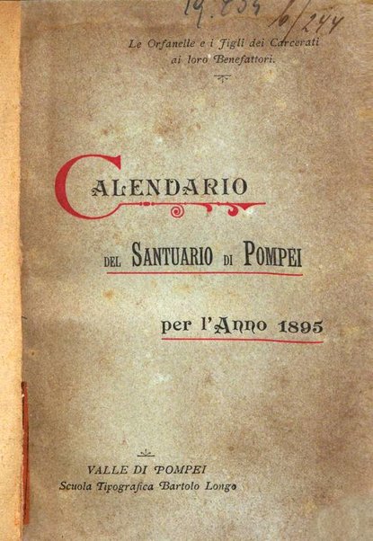 Calendario del Santuario di Pompei per l'anno ...