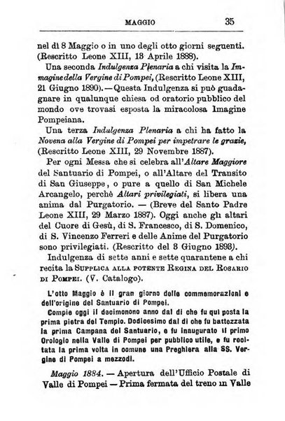 Calendario del Santuario di Pompei per l'anno ...