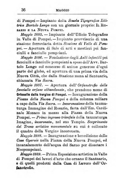 Calendario del Santuario di Pompei per l'anno ...