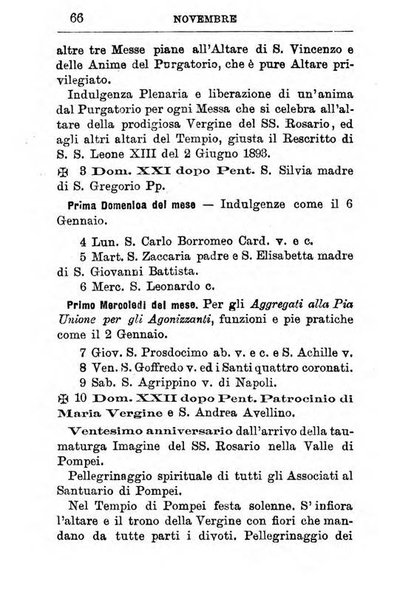 Calendario del Santuario di Pompei per l'anno ...